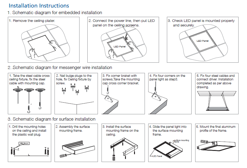 Flicker Free high lumen Led Panel light school office Lights 40w 5 years warranty