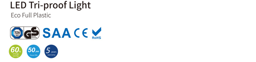 1-10v dimming E Version Tri Proof 1200mm/40w 100lm/w On/off CE Rohs